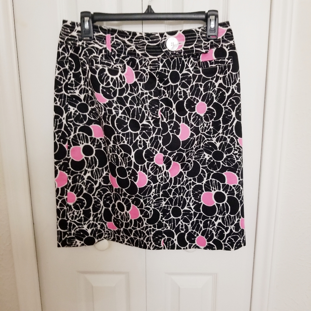 Abstract, Pink & Black Skirt